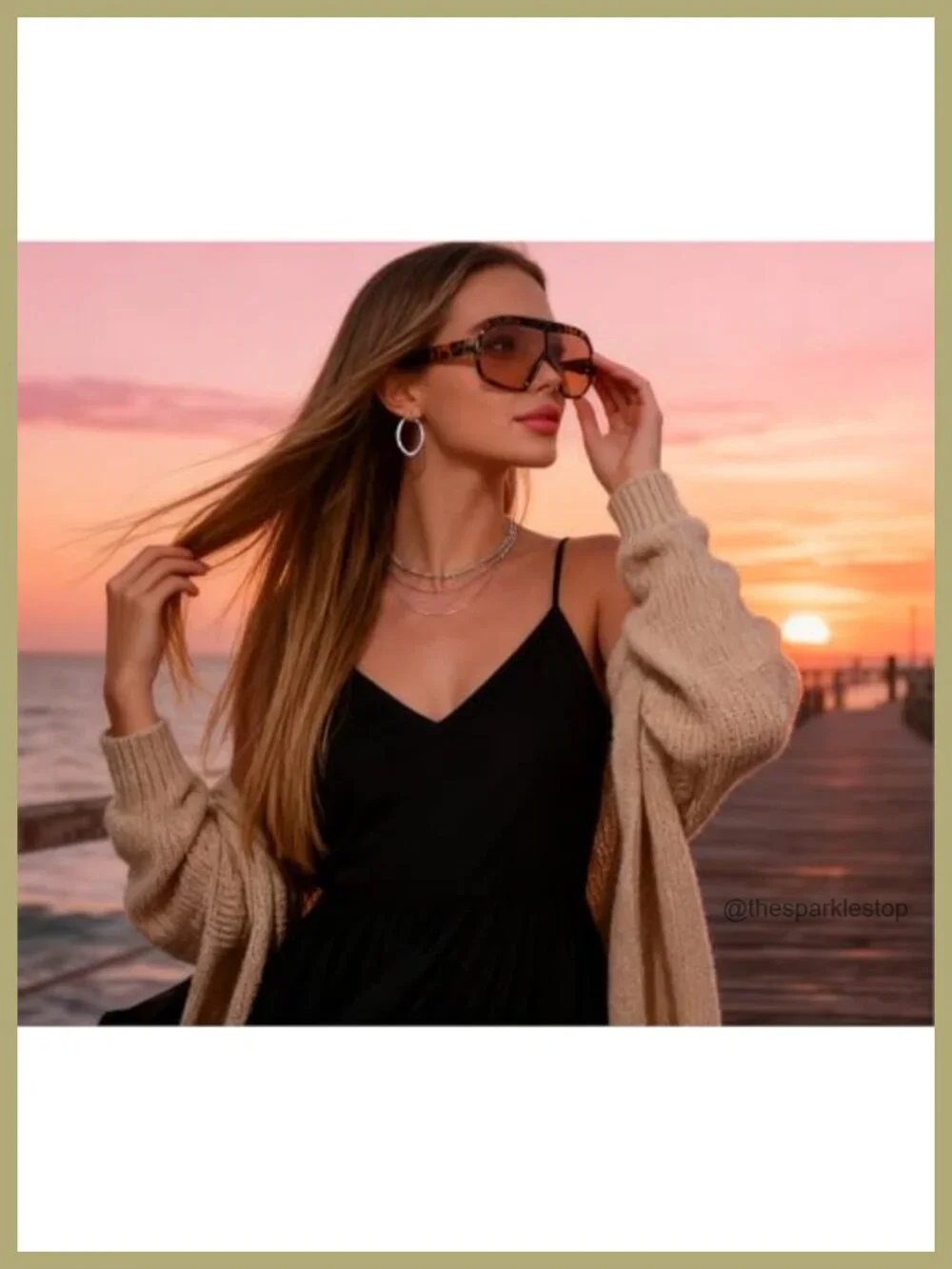 Oversized Square Sunglasses UV400 Vintage Punk Men Women Outdoor Shades